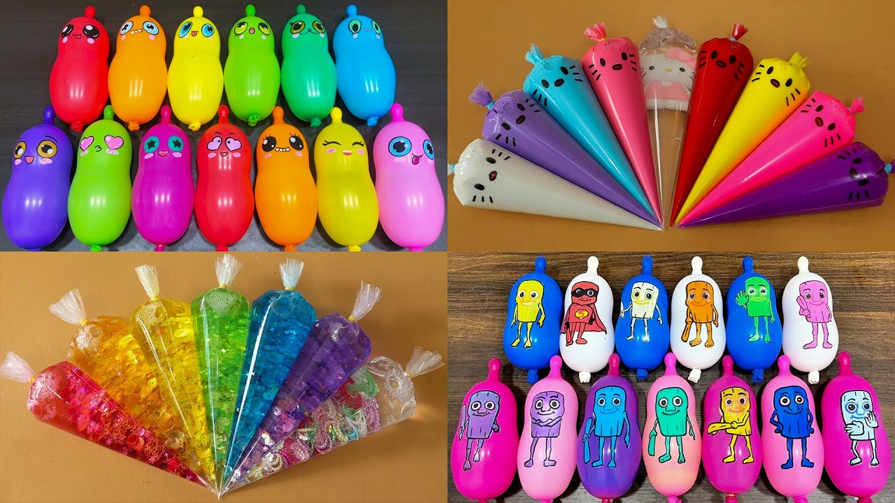 Making Slime with FUN BALLOONS and Piping Bags! Most Relaxing Slime Video#ASMR #548