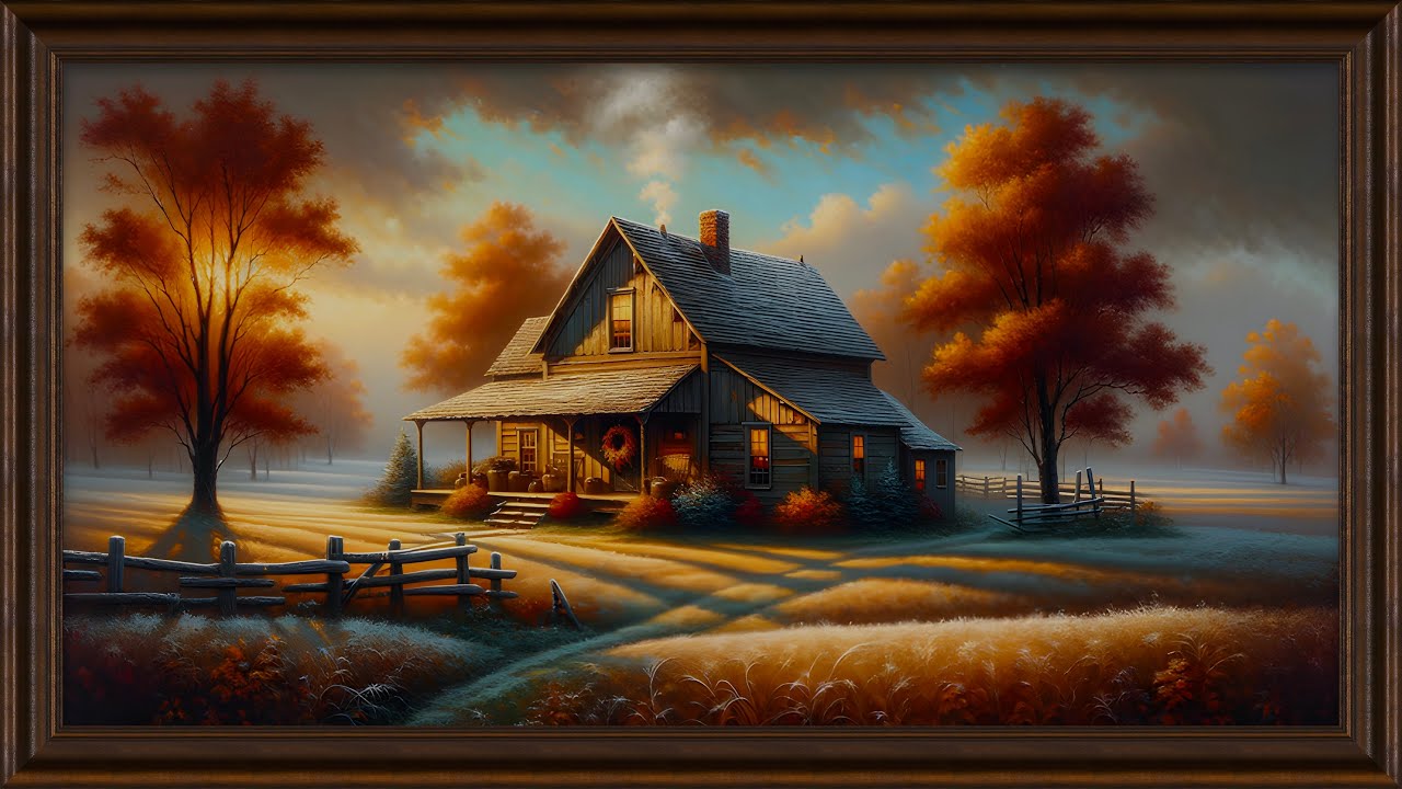 Peaceful Morning on Thanksgiving Day | Western TV Art 4K | 2 Hours