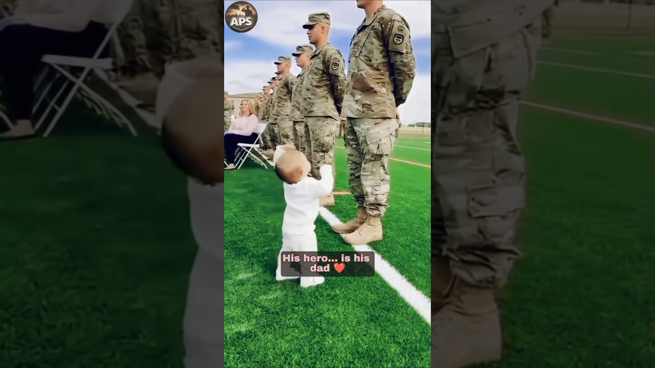 When a baby meets his soldier dad on duty 🫡❤️#SoldierDad #Emotional #FatherSon #Military #Shorts