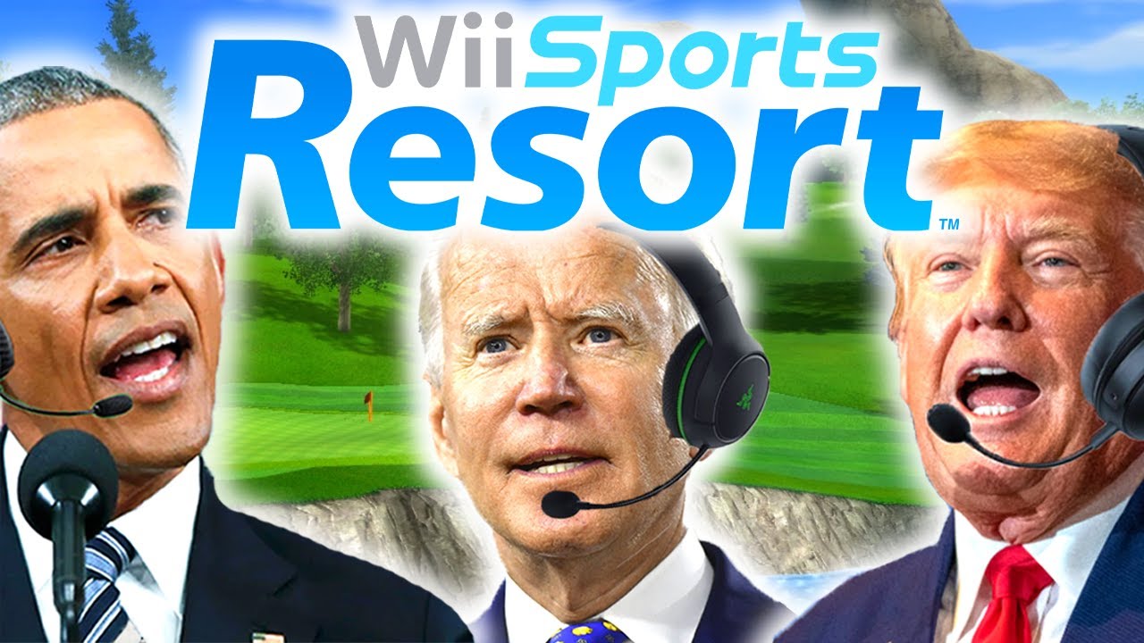 US Presidents Play Wii Sports Resort Golf  8