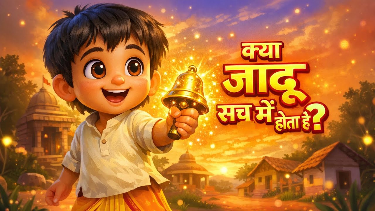 गोलू और जादुई घंटी 🔔 | Magical Moral Story for Kids | Hindi Cartoon Story