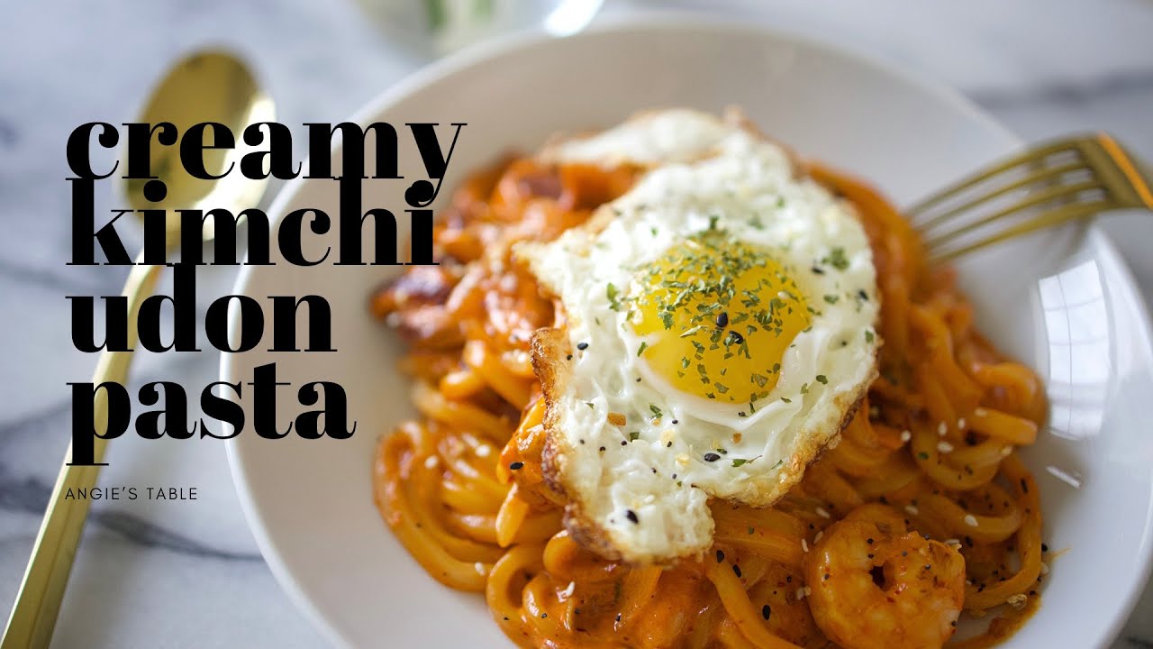 Creamy Kimchi Udon Pasta Recipe // 김치 우동 파스타
