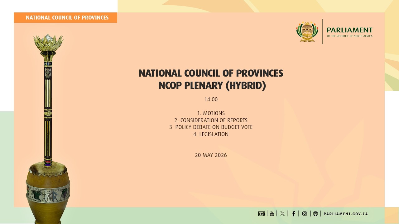 National Council of Provinces Plenary: Policy debate on Budget Vote: Transport, 20 May 2026