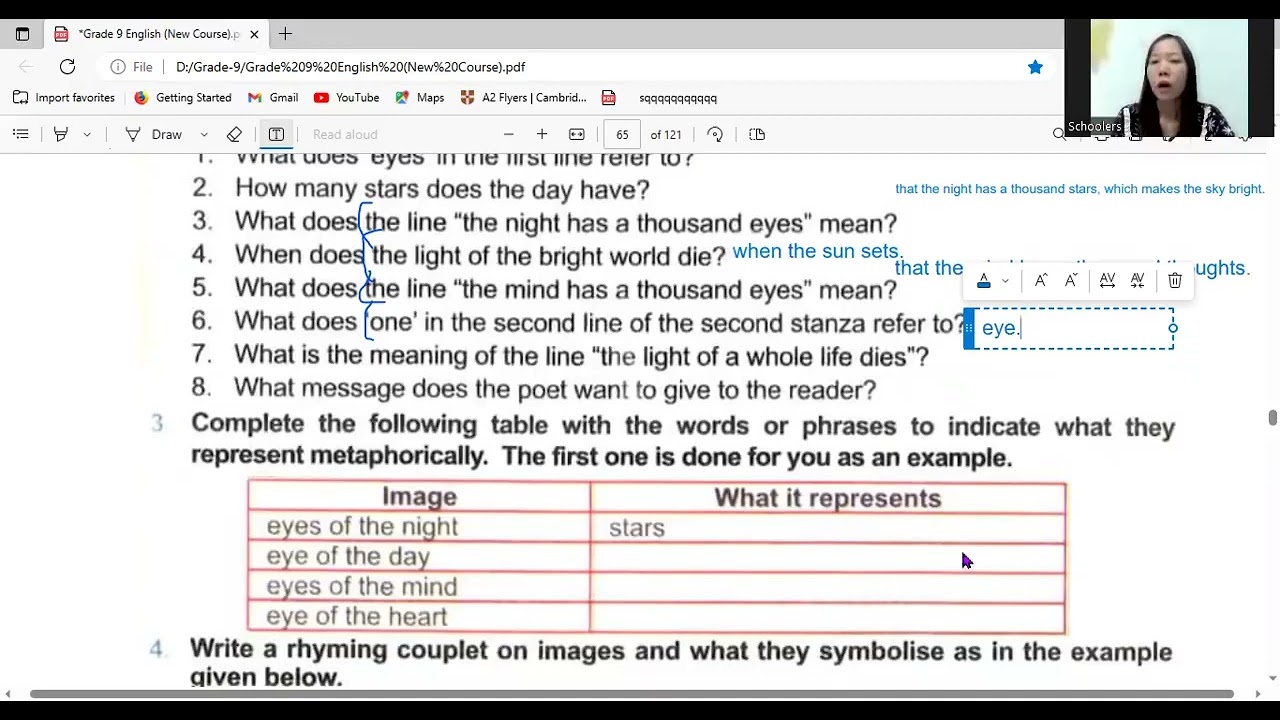 Grade 9EnglishPoem 2Light