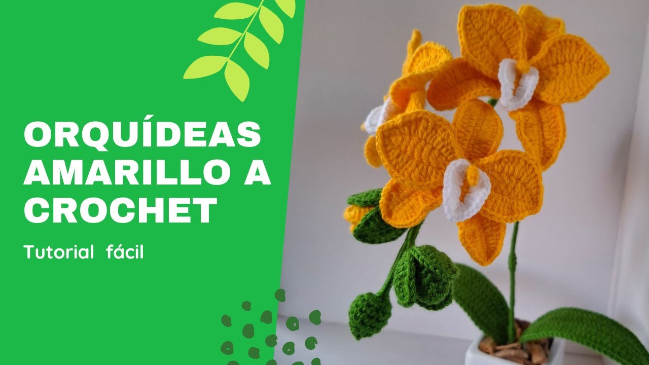 Orquídeas amarilla a crochet