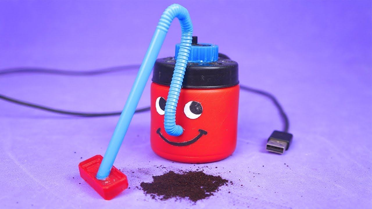Increíble Mini Aspiradora de polvo USB hecho con motor DC