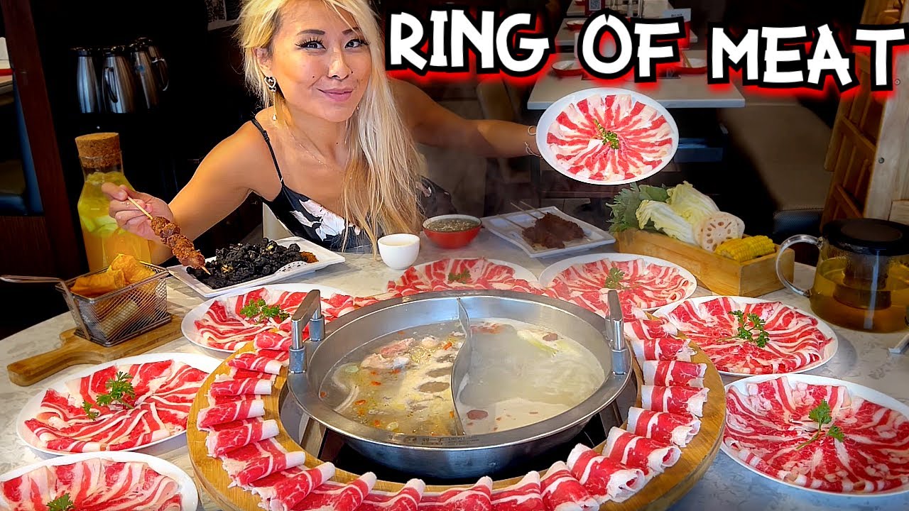 RINGS OF MEAT at Liu Yi Shou Hot Pot in Richmond , BC!! Only $2.99 PER MEAT PLATE?! #RainaisCrazy