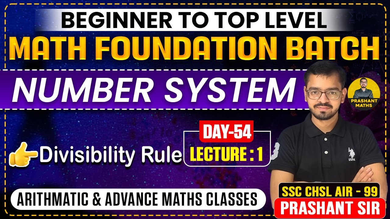 Math Foundation Batch | Beginner To Top Level | Number System Class-1  | Prashant Sir |