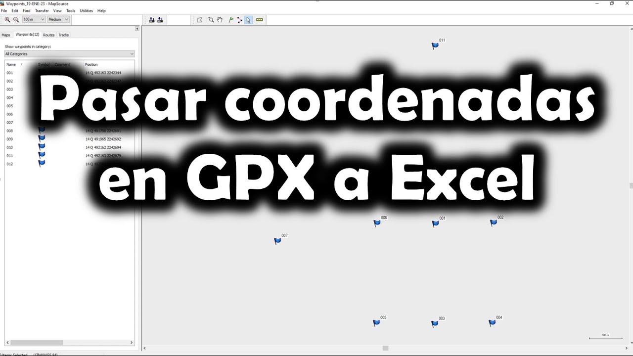 [MapSource] Pasar coordenadas de GPX a Excel