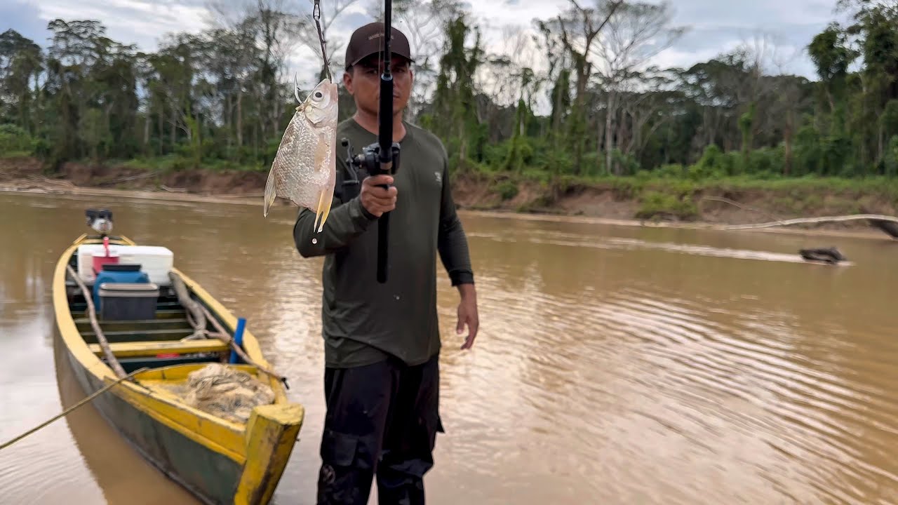 PEIXE NA LINHA, INVERNO AMAZÔNICO E ACAMPAMENTO MONTADO.
