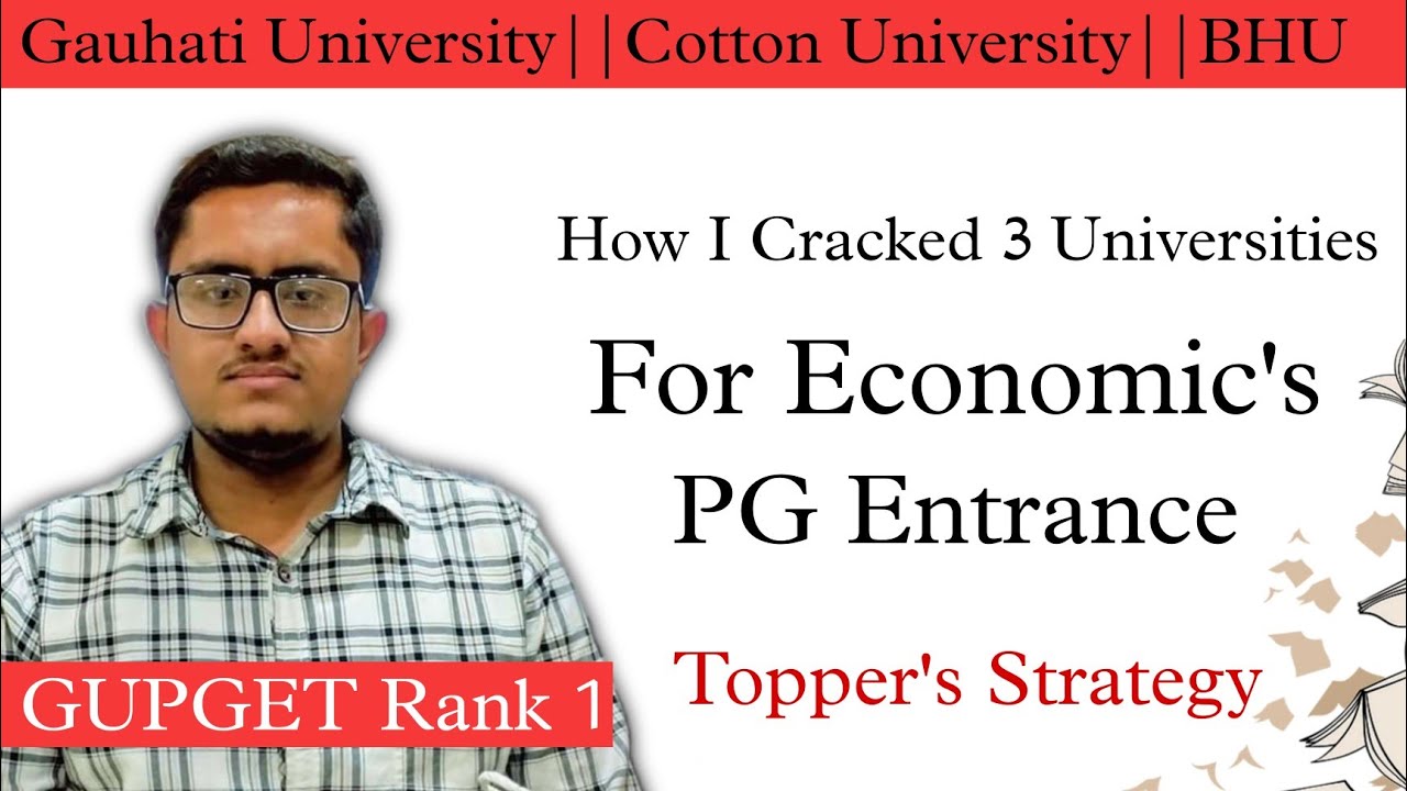 How to prepare for PG Economics Entrance Exam for GU/DU/CU? Topper's Strategy 📌📌