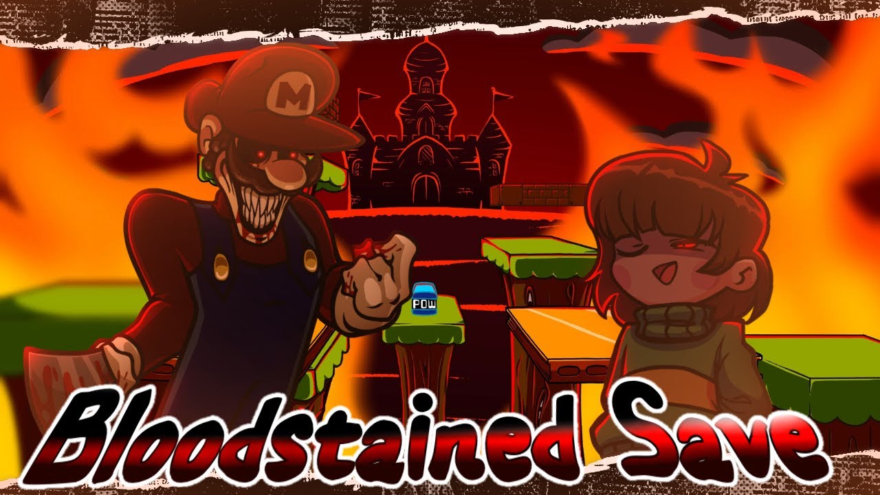 🩸FNF vs Mario's Madness V2 - Bloodstained Save / Starman Slaughter | But Chara sings it🩸