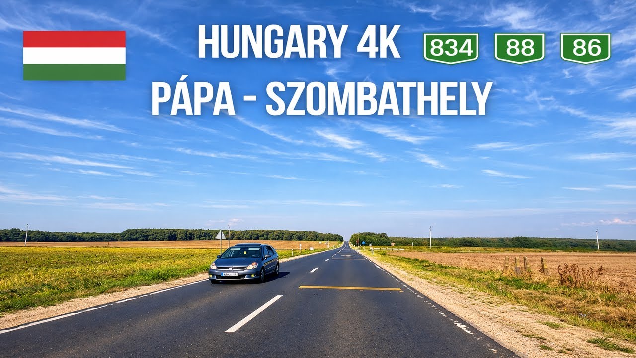 🚗 Real-Time Driving in Hungary 🇭🇺 | P&aacute;pa to Szombathely (Relaxing Road Trip)