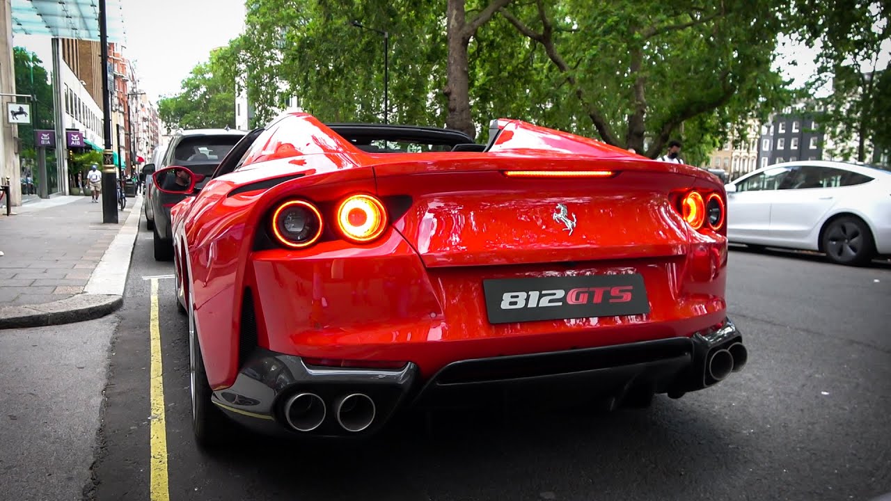 Ferrari 812 GTS Start UP, REVS and driving scenes around Central London!!!