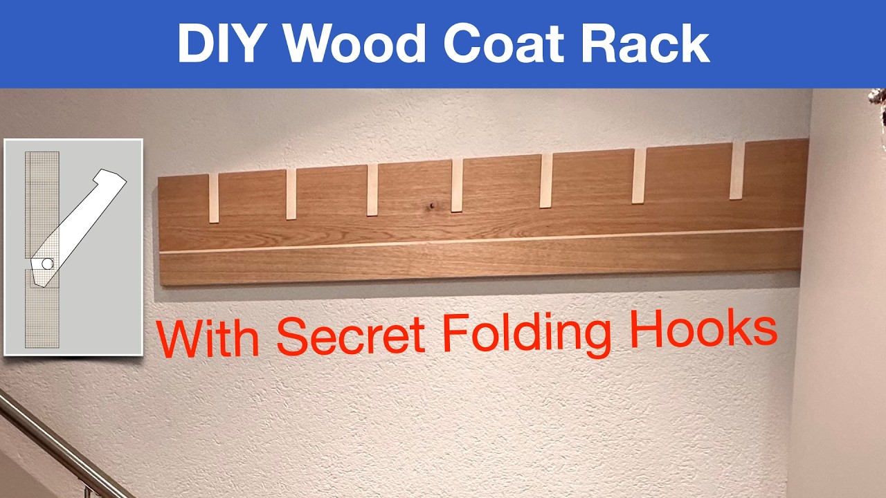 DIY Wood Coat Rack With Secret Folding Hooks - DIY Woodworking