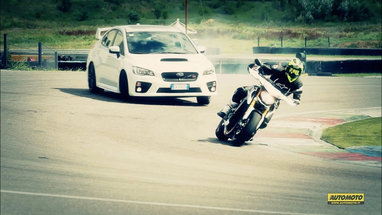 Subaru WRX STI feat Yamaha MT-09 Street Rally: la sfida in pista - Moto.it
