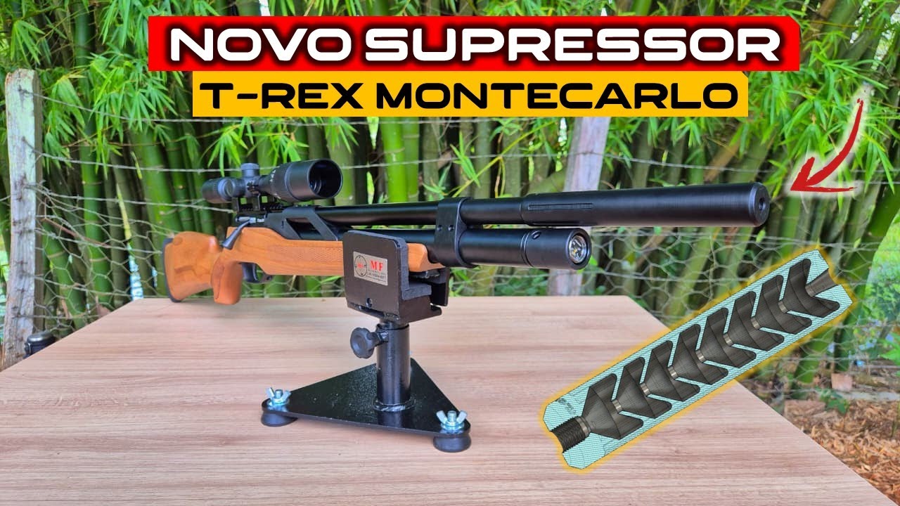 NOVO SUPRESSOR PARA A T REX MONTECARLO ! AGORA SIM FICOU SILENCIOSA