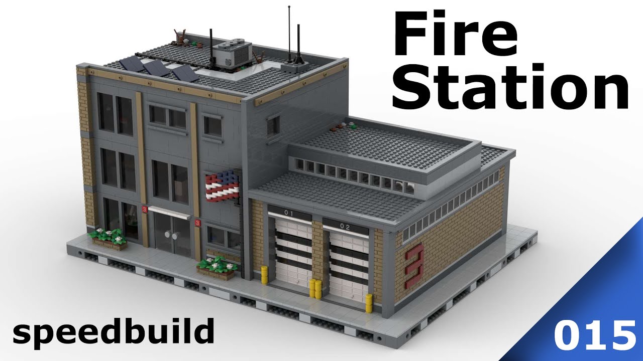 LEGO® MOC station 19 inspired fire station | speedbuild 015