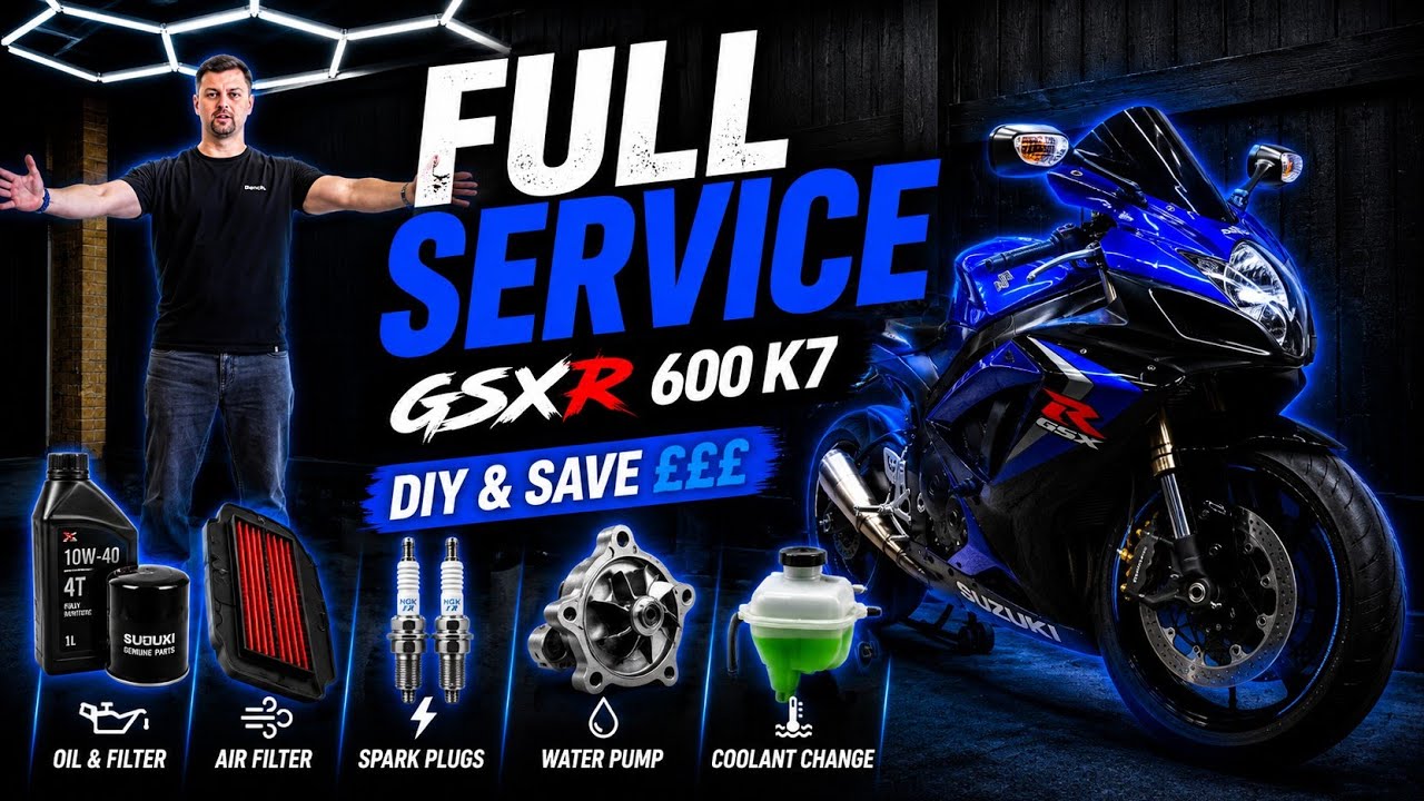 Suzuki GSXR 600 Full Service * Oil, Coolant, Water pump, Spark Plugs & Air Filter *