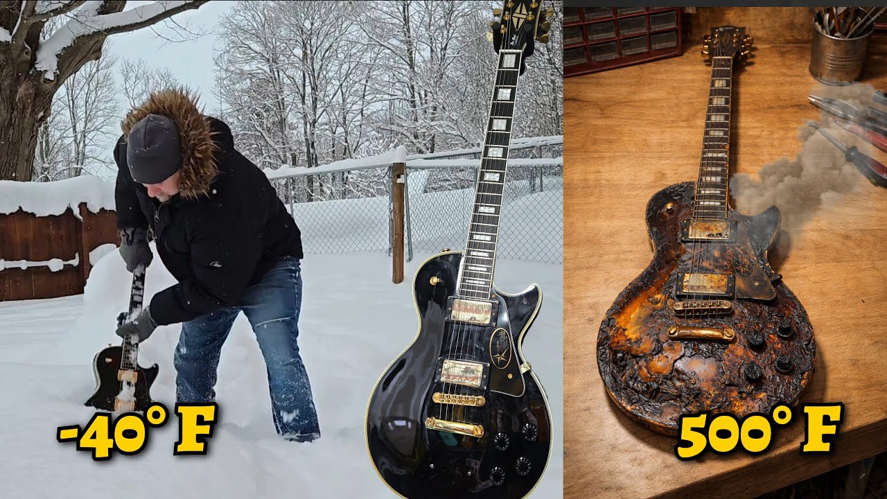 Я подверг эту гитару Les Paul самому экстремальному температурному испытанию, которое когда-либо ...