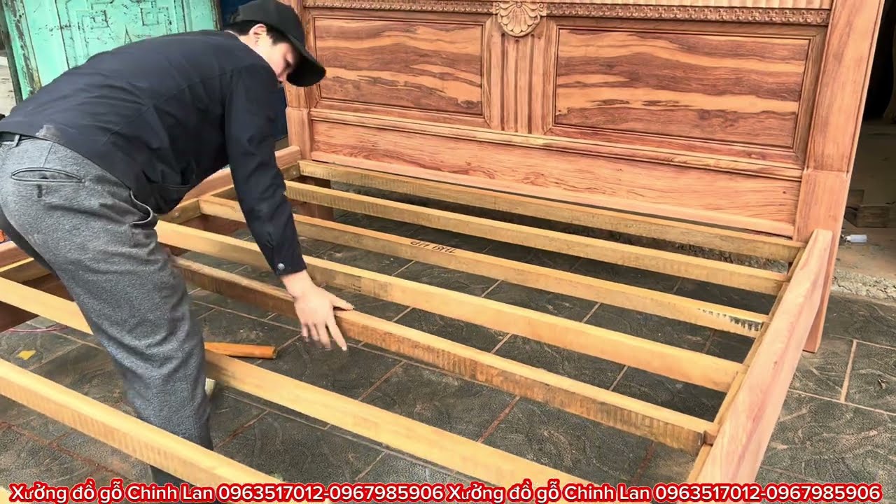 21 Triệu Giường Ngủ Chất Liệu Gỗ Hương ĐÁ 2M2M2 | Nội thất phòng ngủ Chinh Lan : 0963517012