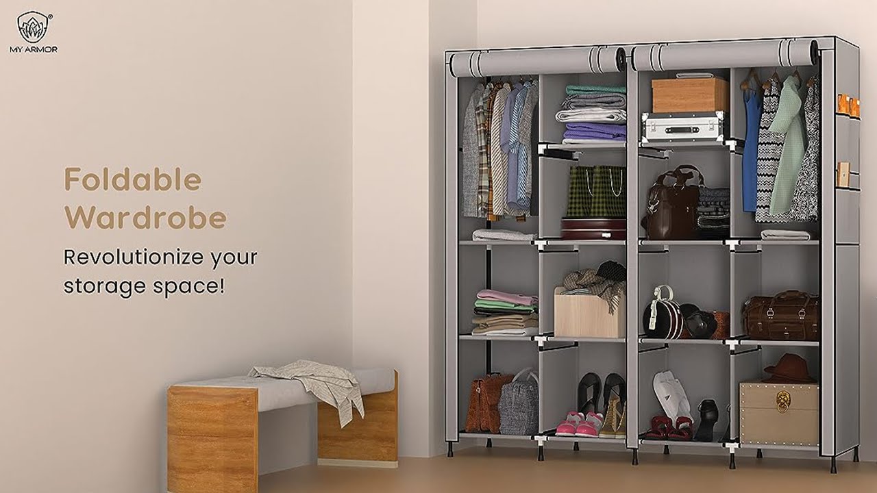 4-Door, 14-Racks | MY ARMOR Foldable Wardrobe |  Installation Tutorial