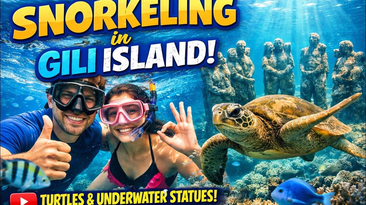 Snorkling at gili islands Bali🔥🌴 - SEA TURTLE 🐢| gili island | #bali #giliislands #snorkeling 