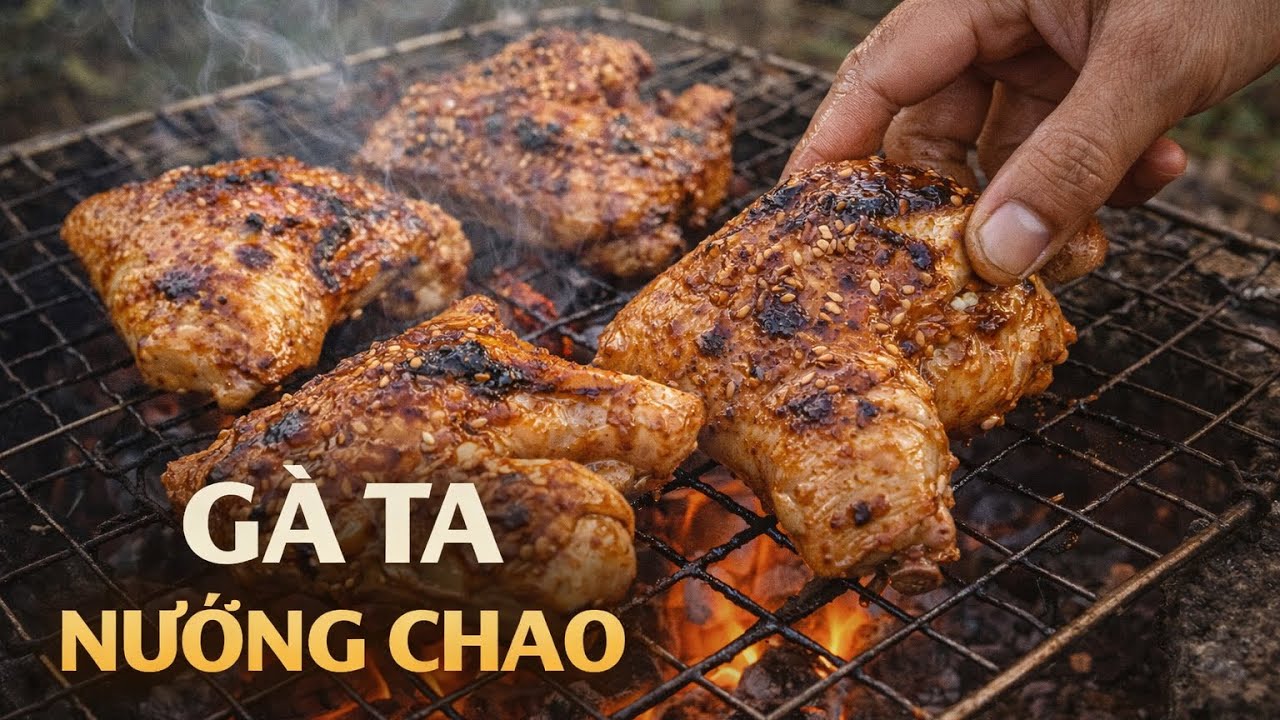 Gà Ta Ướp Chao Nướng Bếp Than | Rural Outdoor Cooking
