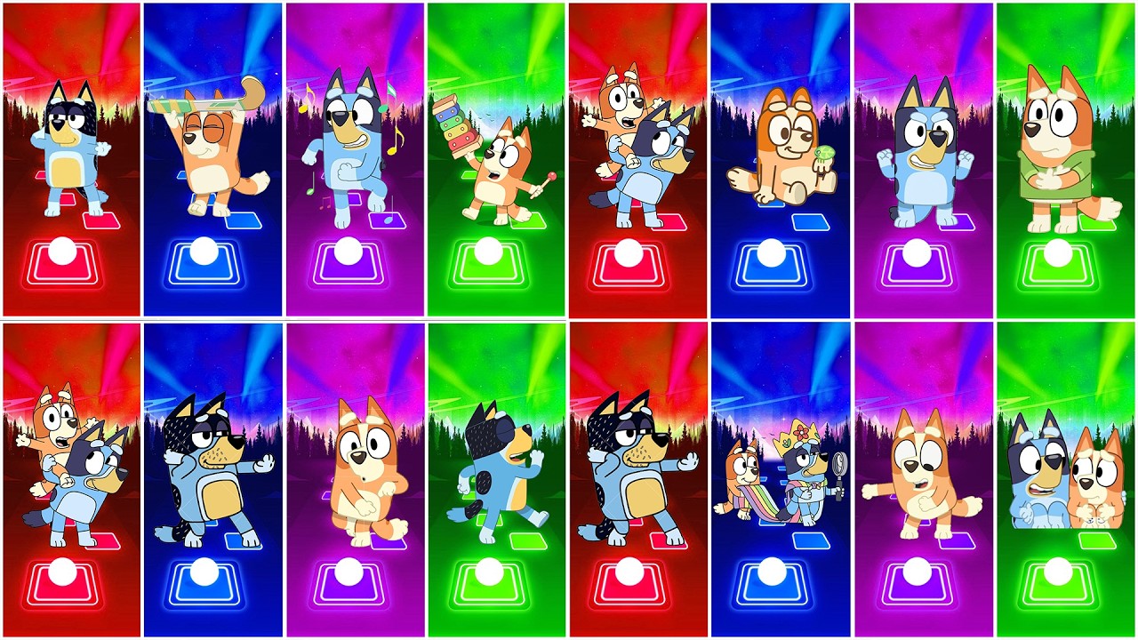 BLUEY BINGO-MINISODES FRIENDS, BLEUY MEGIC, BLUET FUNNY MOMeNTS ★★TILES HOP