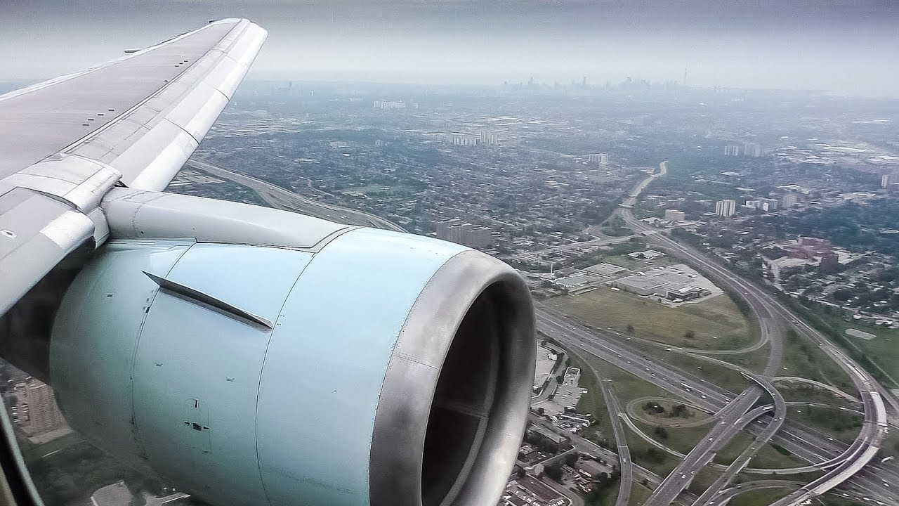 Air Canada 767-300ER Engine View Landing at Toronto-Pearson International Airport!