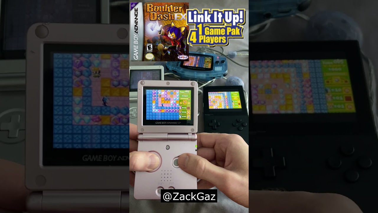 Boulder Dash EX (GBA) has a chaotic Single-Pak Link multiplayer mode - only need 1 cartridge for 4p
