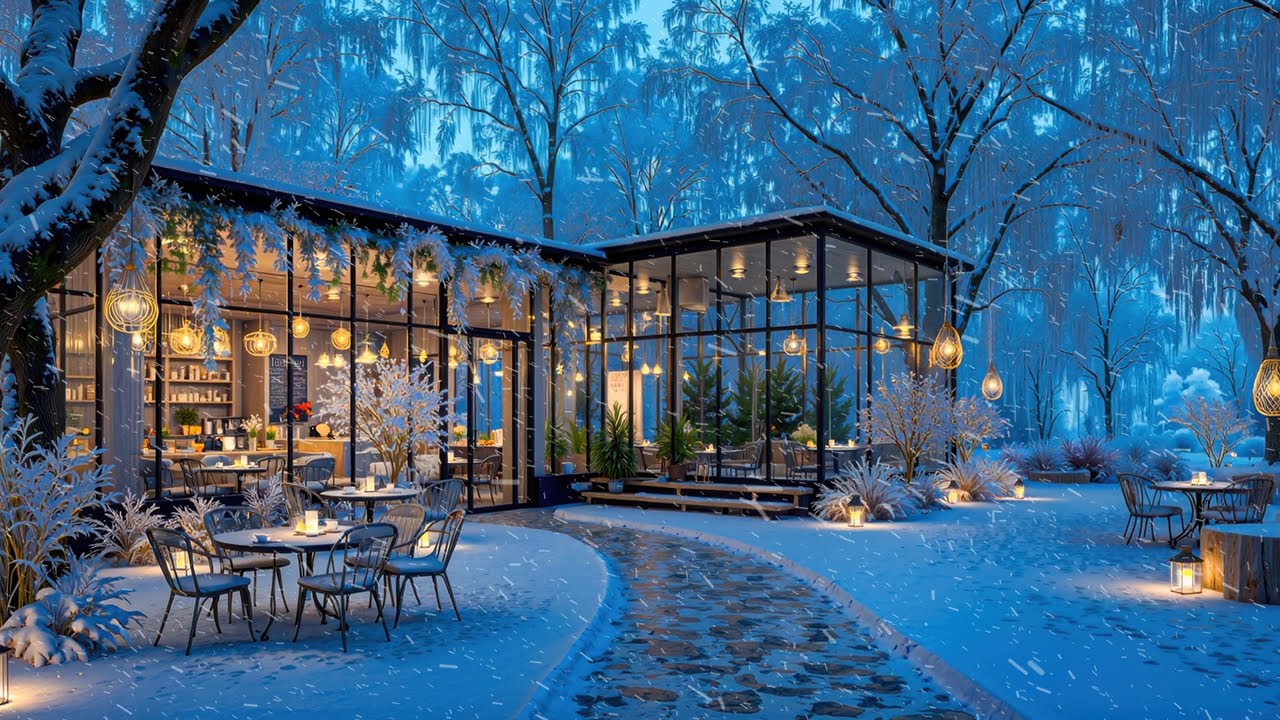 Mellow Jazz in a Snow-Covered Forest Caf&eacute; 🌲 Elegant Winter Caf&eacute; Music for Relax & Work