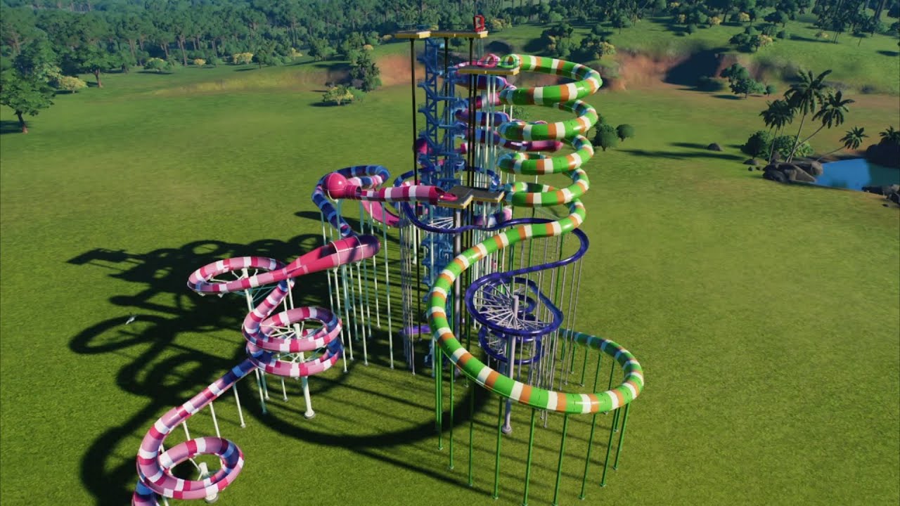 Awesome Waterslide Tower (All Onrides) | Planet Coaster 2 (made by Leon) [POV]
