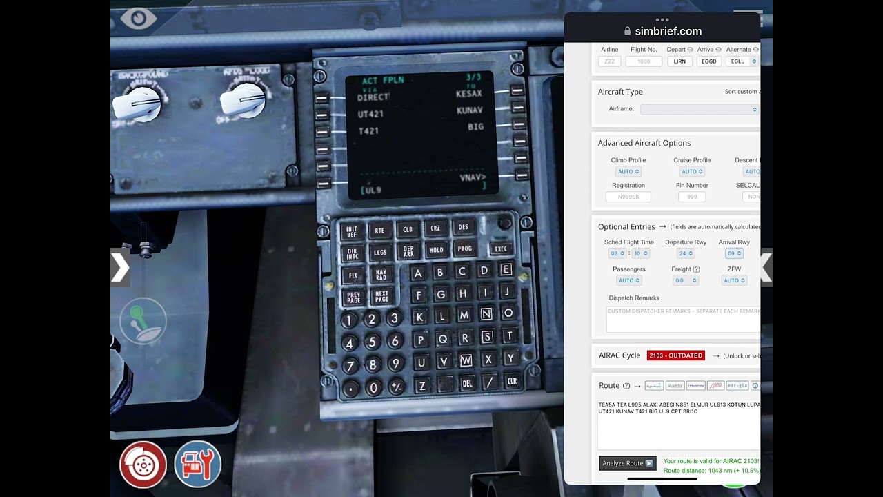 X-Plane mobile II How to use the Fmc II 737-800