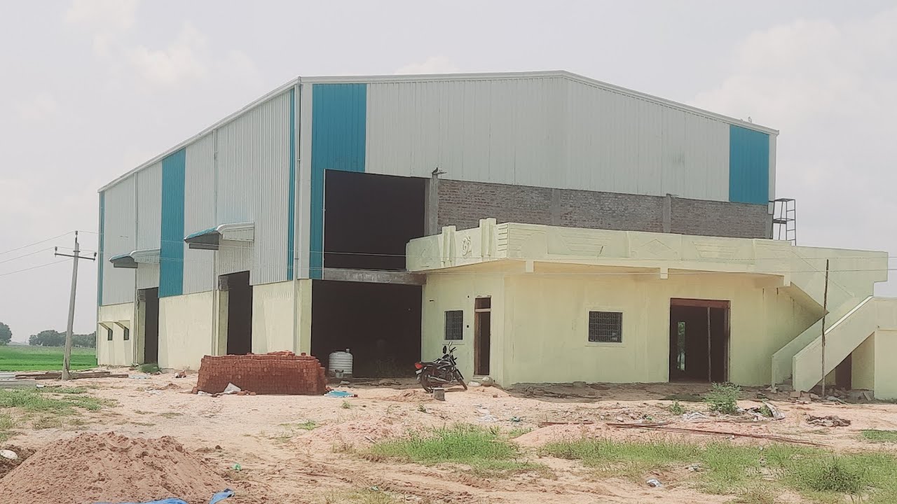 Rice Mill shed 100/60 feet.in laxman Chanda.Dist Nirmal. by Hyderabad Structural Beam