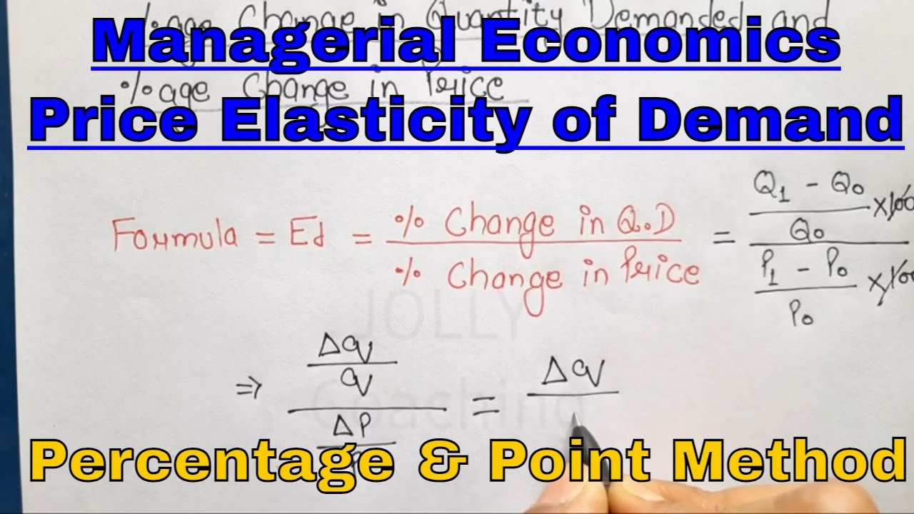 Methods of Price Elasticity of Demand | Percentage Method | Point Method | Managerial Economics