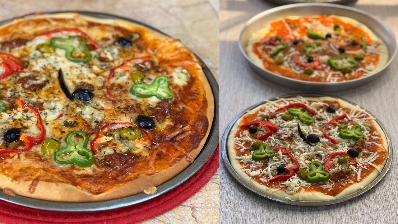 من كثرة البنة جامي نبدلها الوصفة لي سنين وانا نعتمد عليها بيتزا 🍕 بعجينة خفيفة وسهلة وسريعة التحضير