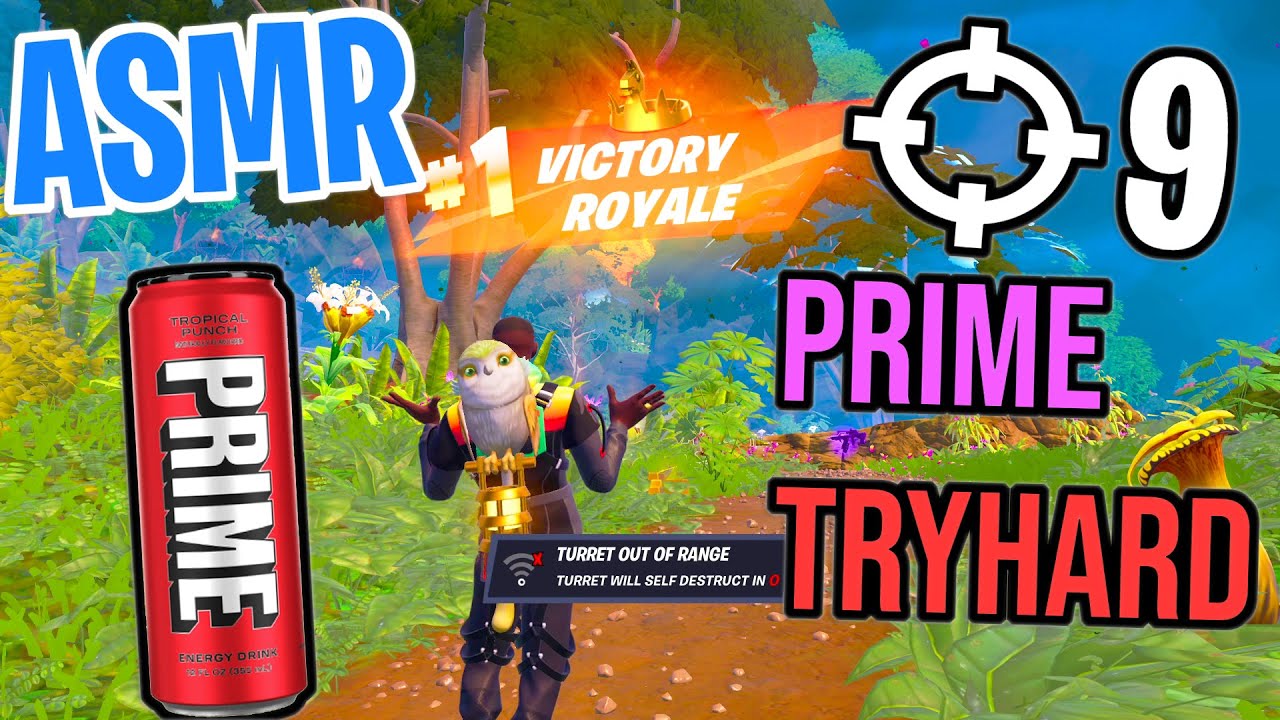 ASMR Gaming 😴 Fortnite Prime Tryhard! Relaxing Taste Test 🎮🎧 Controller Sounds + Whispering 💤