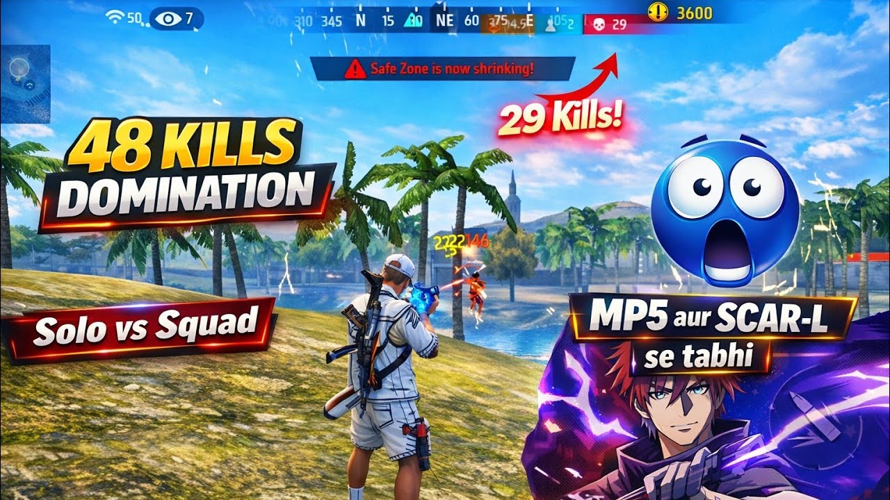 48 Kills Domination 😱 | Solo vs Squad | MP5 + SCAR-L Insane Gameplay 🔥Description: