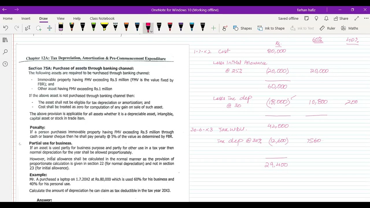Tax Depreciation Chapter # 12 & Lecture # 2