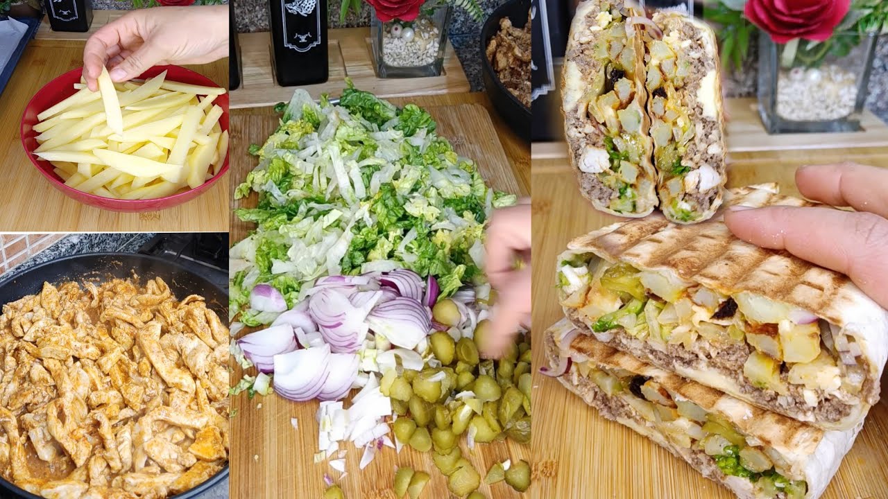 ساندويتش شاورما دجاج بخبز الطاكوس 😍 أسهل وألذ وصفة سريعة فالدار | مذاق خطير 🔥