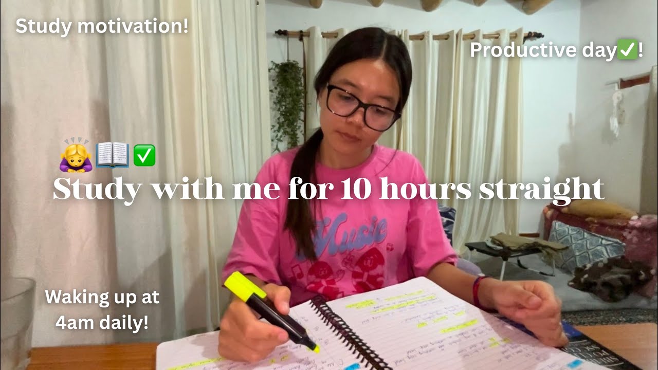 Waking up at 4am and studying 8-9 hours daily 🙇‍♀️📖 | Study motivation | productive study routine
