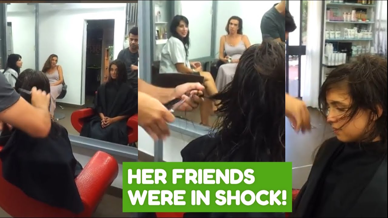 HER FRIENDS WERE HORRIFIED! 😱 Watch Her Hair Get DESTROYED By This Unique Haircut!