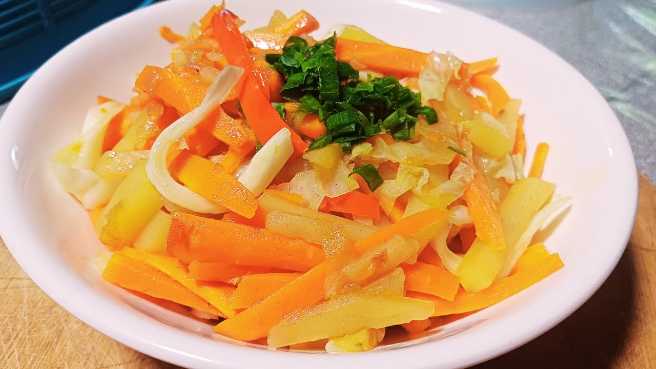 Рецепт жареной моркови, картофеля и капусты | Рецепт филиппинской кухни | Джефф ВК