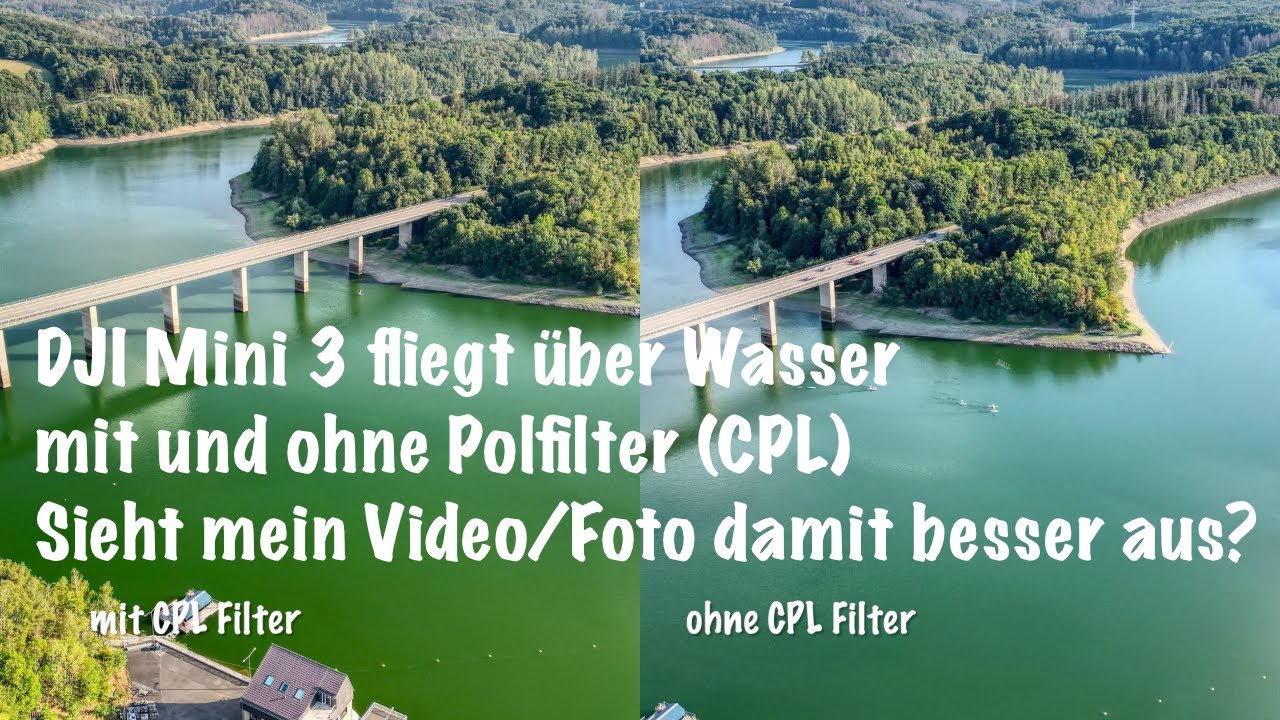 DJI Mini 3 Pro fliegt über Wasser mit und ohne Polfilter (CPL) * Sieht das besser aus?