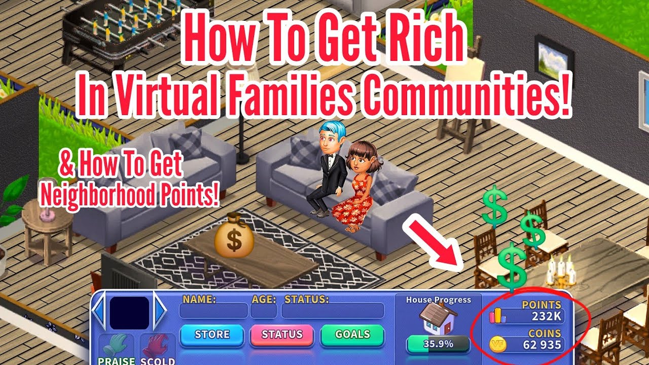 How To Get Coins & Neighborhood Points In Virtual Families Our New Home | 4 Tips + 3 Bounus Tips!