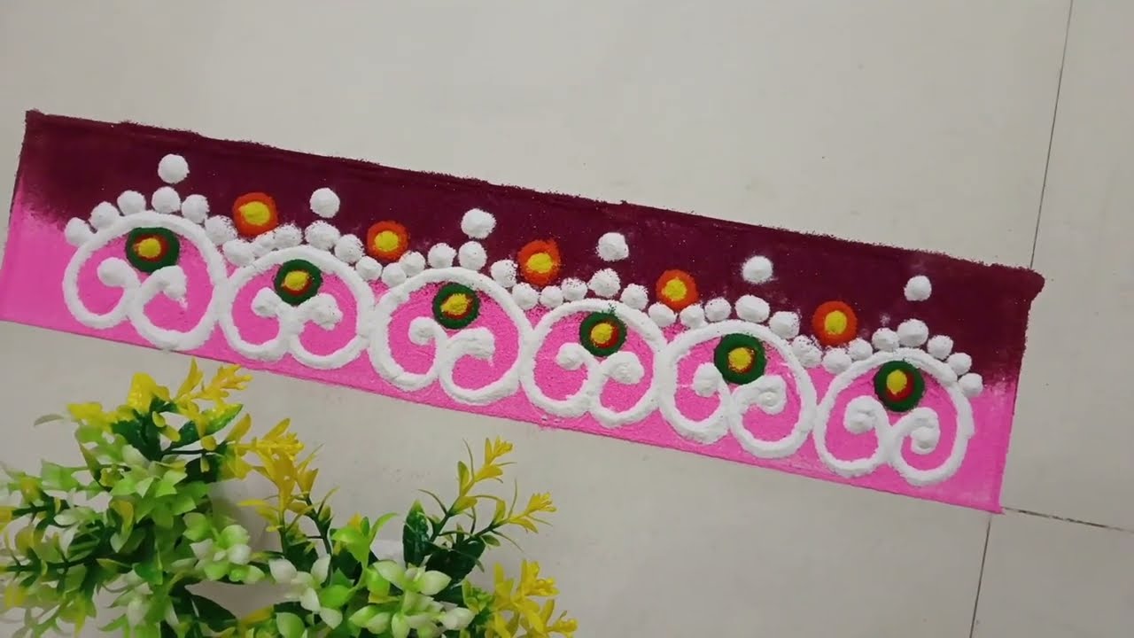 Border Rangoli margshirsh gurvaar sathi/ मार्गशीर्ष गुरुवार साथी पाटभोवती सिंपल बोर्डर रांगोळी 