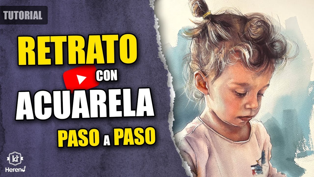 Cómo pintar un RETRATO con ACUARELA 🎨  PASO a PASO. Así pinto los retratos de ENCARGO o COMISIÓN