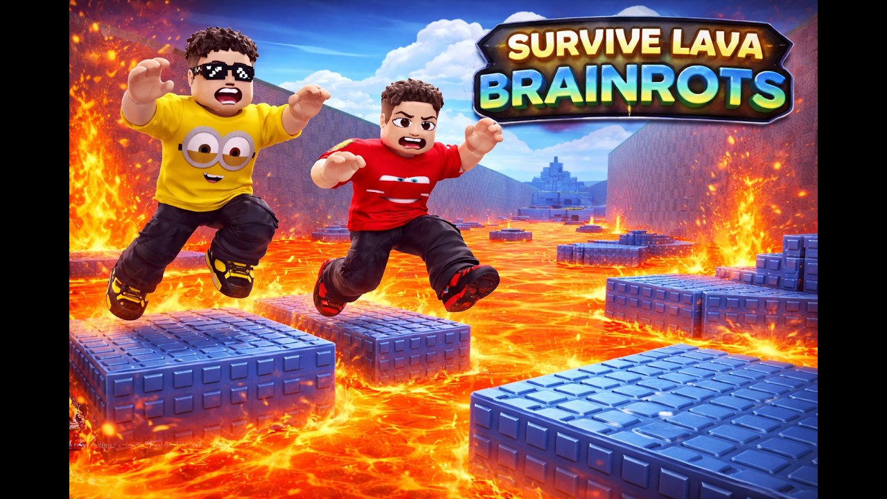 Roblox Survive LAVA for Brainrots (Loja e Caylus) 😱