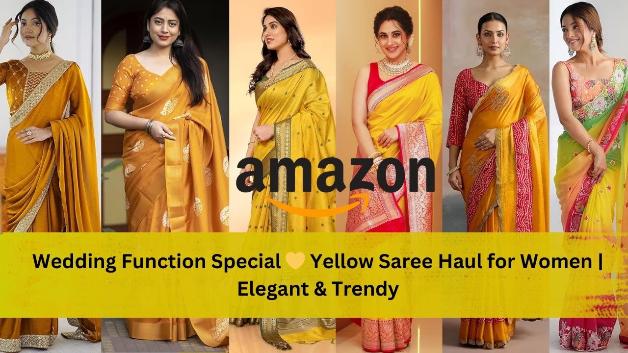 Budget to Designer Yellow Saree Haul 💛 | Wedding & Haldi Functions | Yellow Sarees for Weddings 😍 |